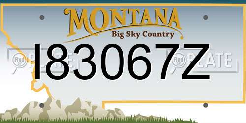 I83067Z Montana License Plate