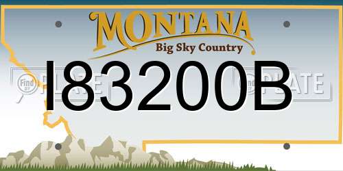 I83200B Montana License Plate