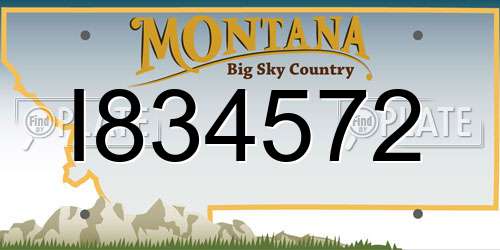 I834572 Montana License Plate