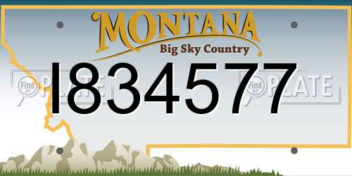I834577 Montana License Plate