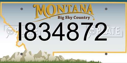 I834872 Montana License Plate