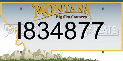 I834877 Montana License Plate