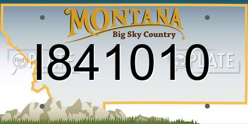 I841010 Montana License Plate