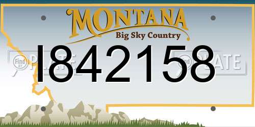 I842158 Montana License Plate