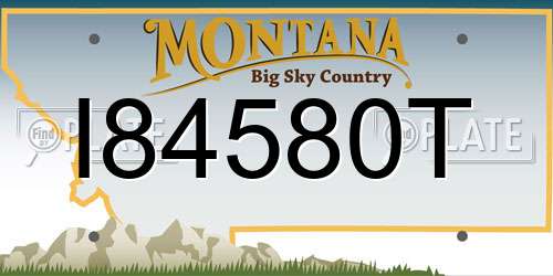 I84580T Montana License Plate