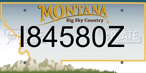 I84580Z Montana License Plate