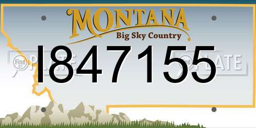 I847155 Montana License Plate