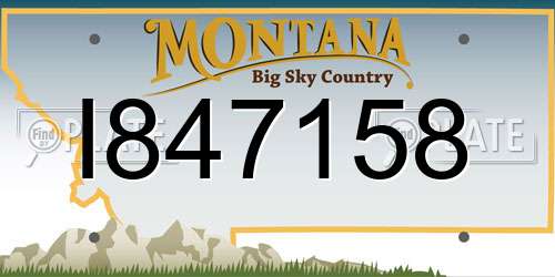 I847158 Montana License Plate