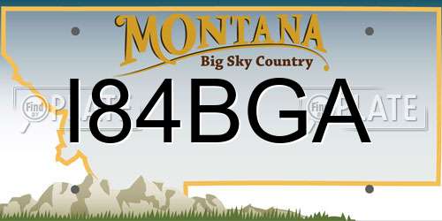 I84BGA Montana License Plate