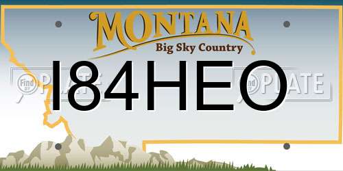 I84HEO Montana License Plate