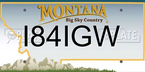 I84IGW Montana License Plate