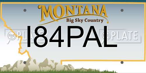 I84PAL Montana License Plate