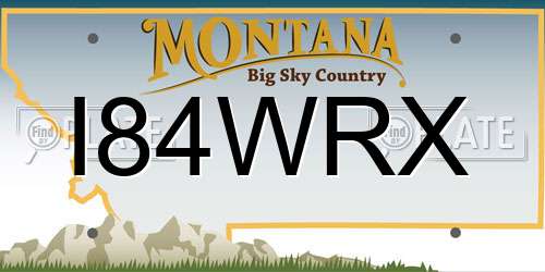 I84WRX Montana License Plate