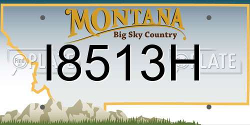 I8513H Montana License Plate