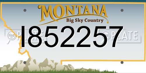 I852257 Montana License Plate