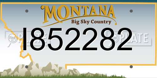 I852282 Montana License Plate