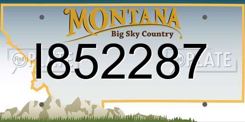 I852287 Montana License Plate