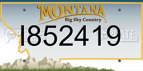 I852419 Montana License Plate