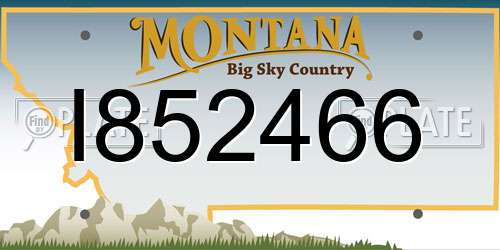 I852466 Montana License Plate