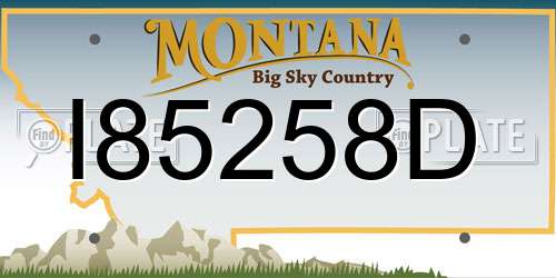 I85258D Montana License Plate