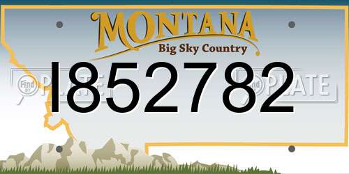 I852782 Montana License Plate