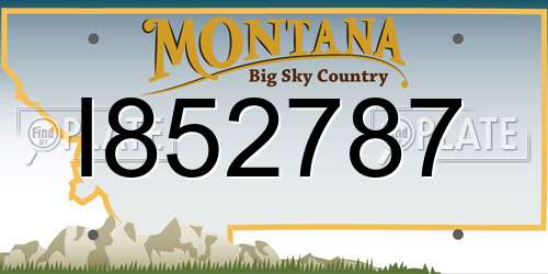 I852787 Montana License Plate