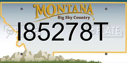 I85278T Montana License Plate
