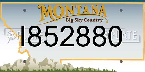 I852880 Montana License Plate