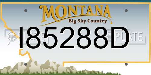 I85288D Montana License Plate