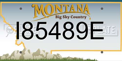 I85489E Montana License Plate
