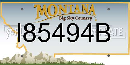 I85494B Montana License Plate