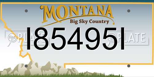 I85495I Montana License Plate