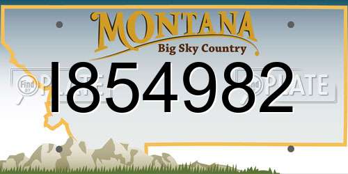 I854982 Montana License Plate