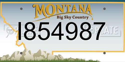 I854987 Montana License Plate