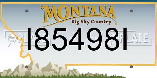 I85498I Montana License Plate