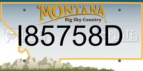 I85758D Montana License Plate