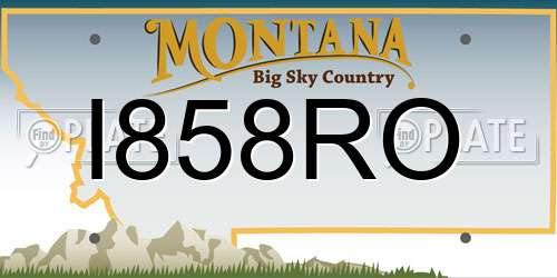 I858RO Montana License Plate