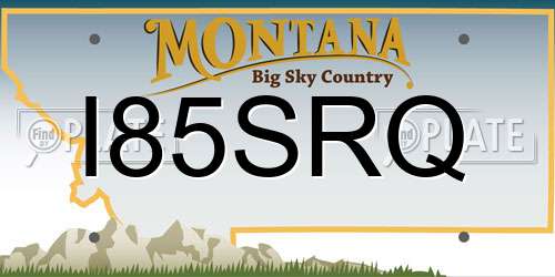 I85SRQ Montana License Plate