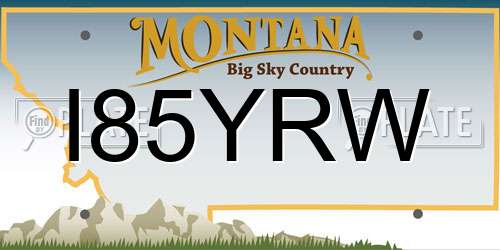 I85YRW Montana License Plate