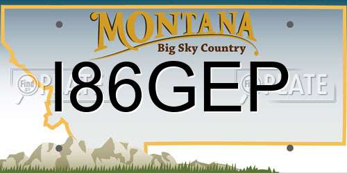 I86GEP Montana License Plate