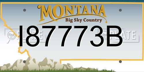 I87773B Montana License Plate
