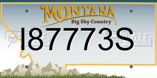 I87773S Montana License Plate