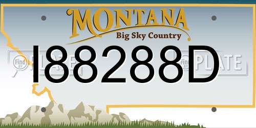 I88288D Montana License Plate