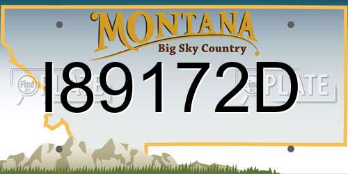 I89172D Montana License Plate