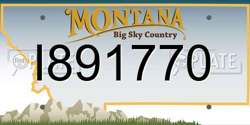 I891770 Montana License Plate