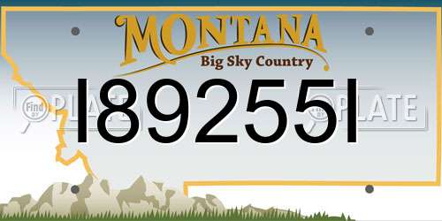 I89255I Montana License Plate