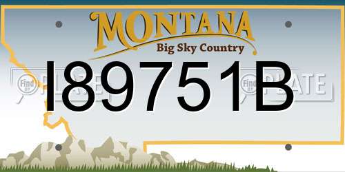 I89751B Montana License Plate