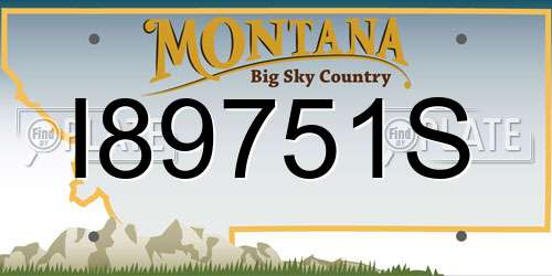 I89751S Montana License Plate