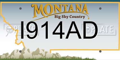 I914AD Montana License Plate