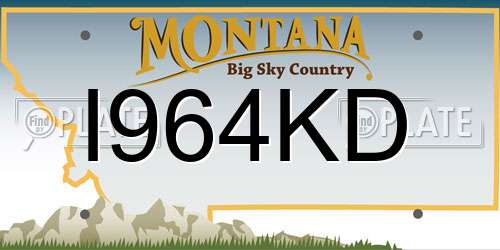 I964KD Montana License Plate